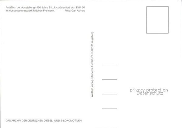 Lokomotive E-Lok E0420 Ausbesserungswerk München F – Bild 2