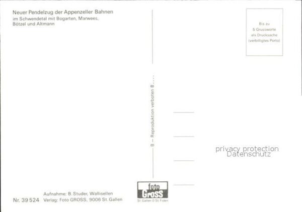 Eisenbahn Pendelzug Appenzeller Bahnen Schwendeta – Bild 2