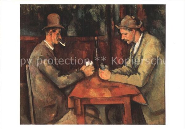 Kuenstlerkarte Cezanne Paul Les joueurs de cartes Kart