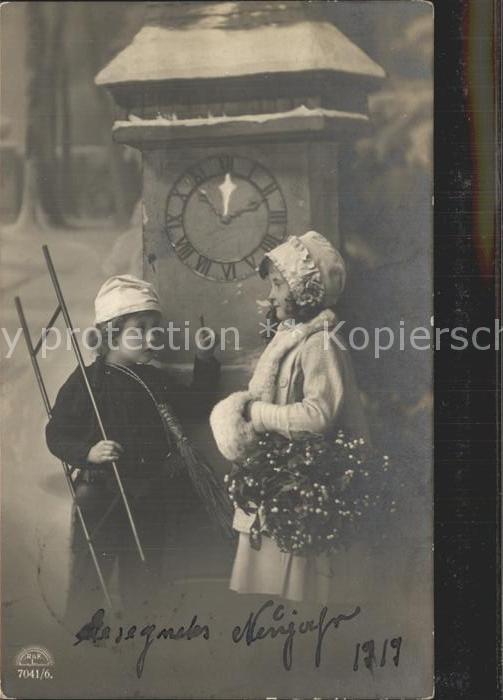 Foto RKL Paris Nr. 7041/6 Schornsteinfeger Uhr Kinder