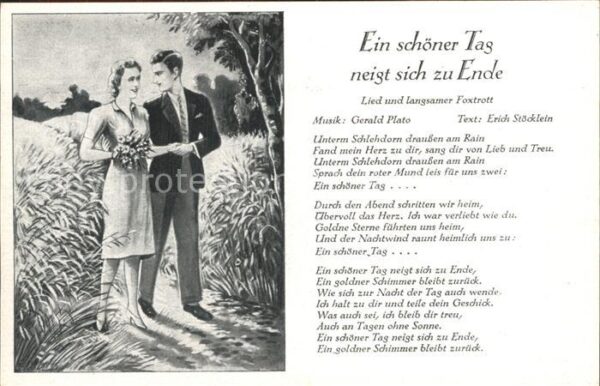 Liederkarte Ein schöner Tag neigt sich zu Ende