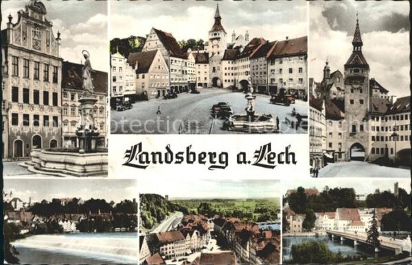 Landsberg Lech Tor Brücke Brunnen