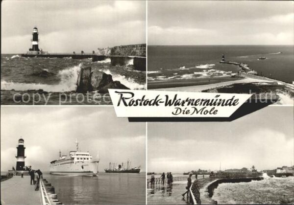 Rostock-Warnemuende Mole Fähre Leuchtturm