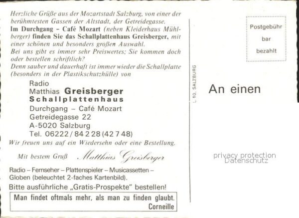 Salzburg Oesterreich Getreidegasse 22 – Bild 2