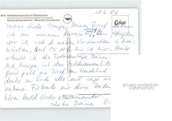 Weiskirchen Saar Hochwald- und Bärenfels-Sanatorium – Bild 2