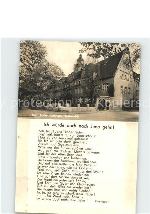 Jena Universität mit Gedicht von Fritz Reute