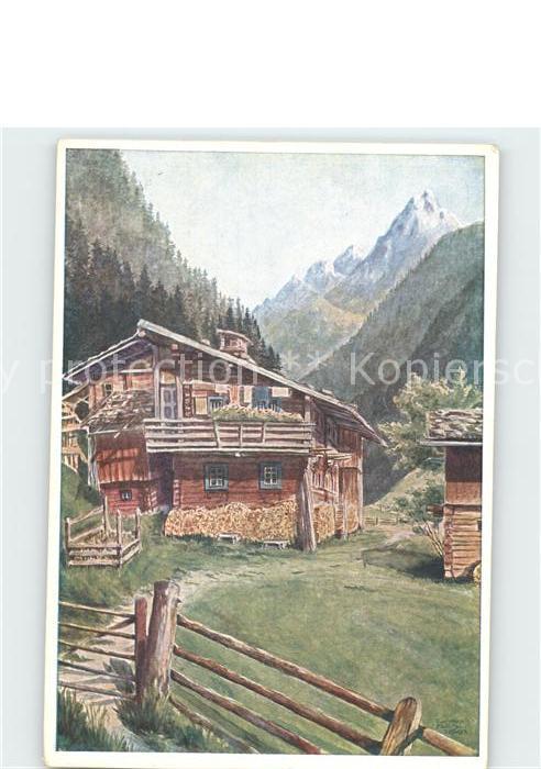 Zillertal Tirol Finkenberg Mühlhäuserl Künstlerkarte