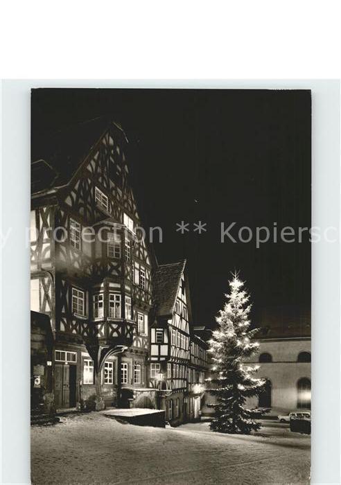 Miltenberg Main Fachwerk am Winterabend