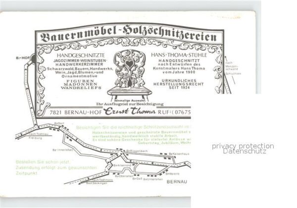Bernau Schwarzwald Bauernmöbel Holzschnitzereien Ernst Tho – Bild 2