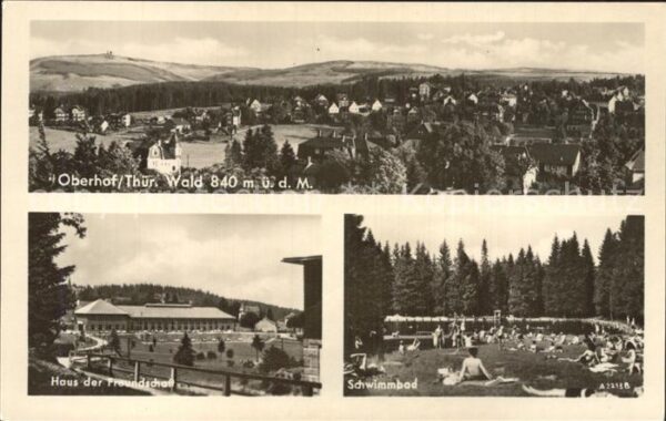 Oberhof Thueringen Panorama Haus der Freundschaft Schwimmb