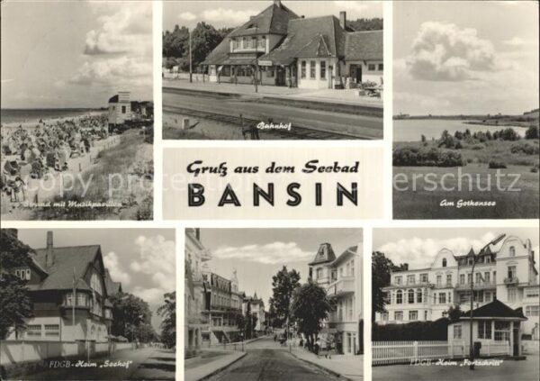 Bansin Ostseebad Strand Musikpavillon Bahnhof Gothensee