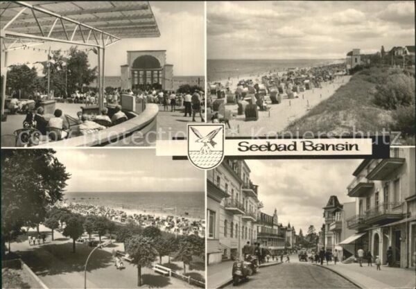 Bansin Ostseebad Konzertpavillon Strand und Strassenpart