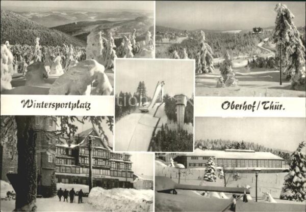 Oberhof Thueringen Winterpanorama Thälmann Haus Schanze Ha