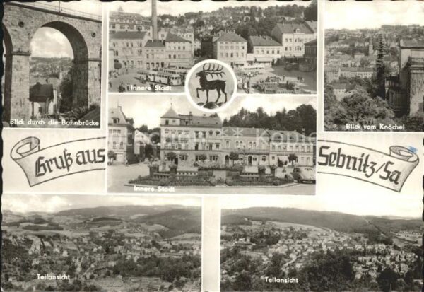 Sebnitz Bahnbrücke Innere Stadt Blick vom Knöch