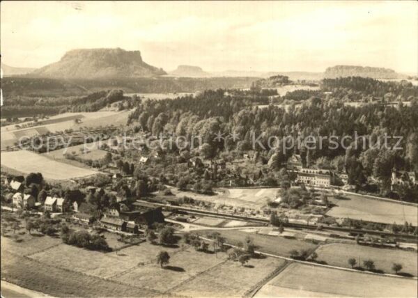 Rathen Saechsische Schweiz mit Lilienstein Königstein und Pfaffens