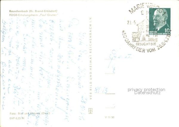 Rauschenbach Neuhausen FDGB Erholungsheim Paul Gruner Saal Spe – Bild 2