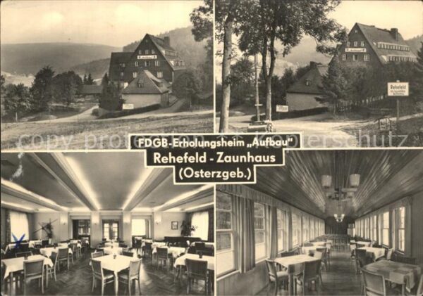 Rehefeld-Zaunhaus FDGB Erholungsheim Aufbau Speisesaal