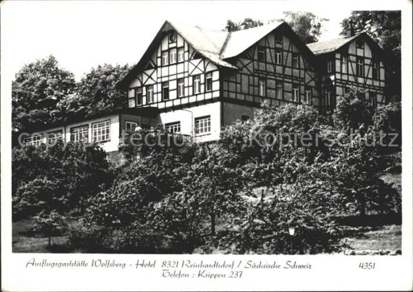 Reinhardtsdorf Bad Schandau Ausflugsgaststätte Wolfsberg