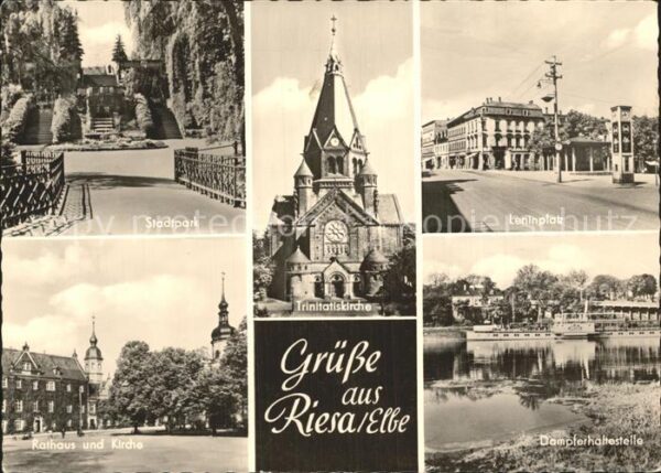 Riesa Sachsen Stadtpark Trinitatiskirche Leninplatz R