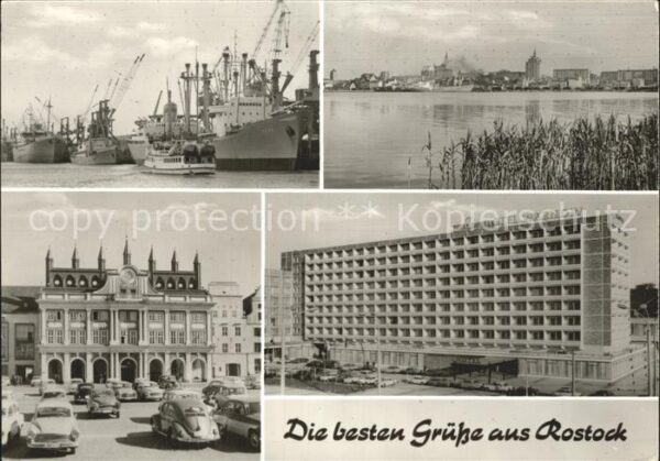Rostock Hafenpartie Skyline Rathaus Interhotel