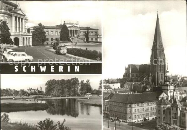 Schwerin Mecklenburg Staatstheater und Staatl Museum Schloss