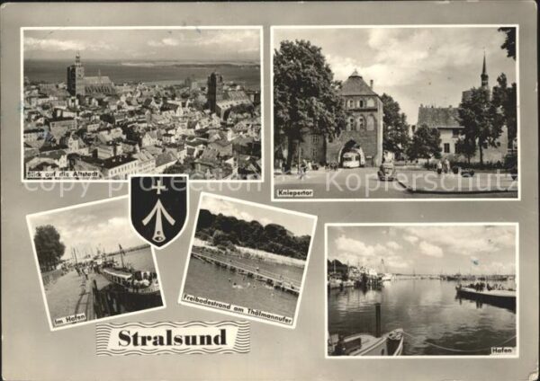 Stralsund Mecklenburg Vorpommern Altstadt Kniepertor Hafenpartie Freibad