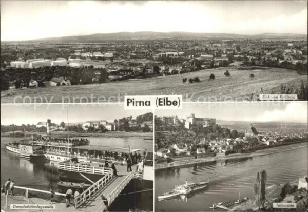 Pirna Panorama Dampfer Anlegestelle Teilansic