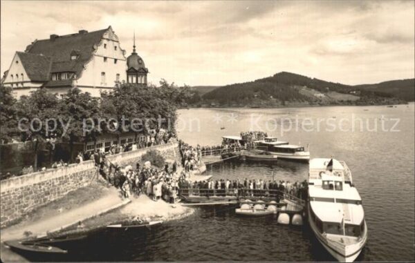 Bleilochtalsperre Saalburg am Kranich Motorschiff Anleges