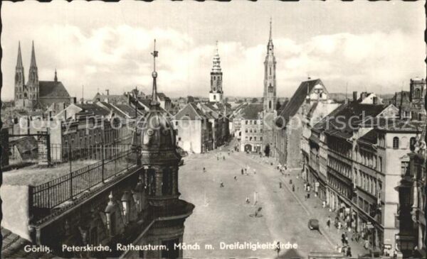 Goerlitz Sachsen Peterskirche Rathausturm Mönch m. Dreif