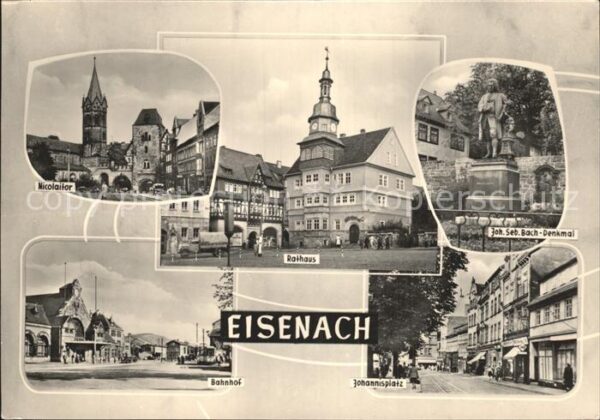 Eisenach Thueringen Rathaus Bahnhof Johannisplatz Denkmal N