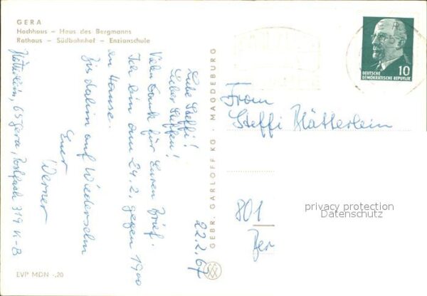 Gera Hochhaus Haus des Bergmanns Rathaus S?d – Bild 2