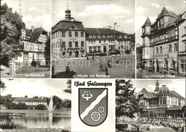 Bad Salzungen Kurbücherei Markt mit Rathaus Henneberg