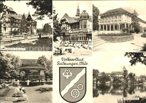 Bad Salzungen Volkssolbad Gradierwerk Kurhaus Burgsee