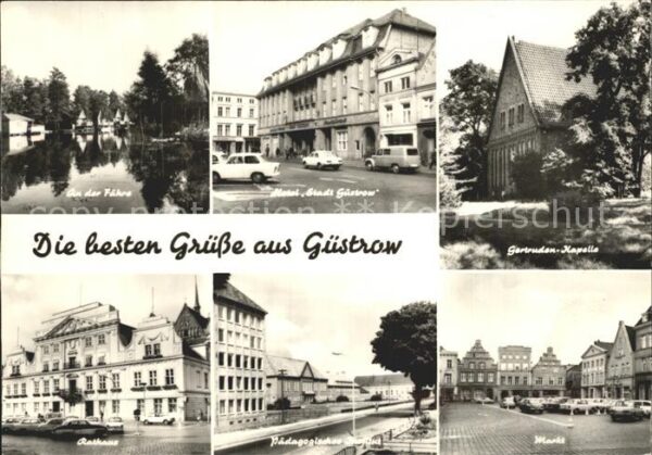 Guestrow Mecklenburg Vorpommern an der Fähre Hotel Stadt Güstrow Markt