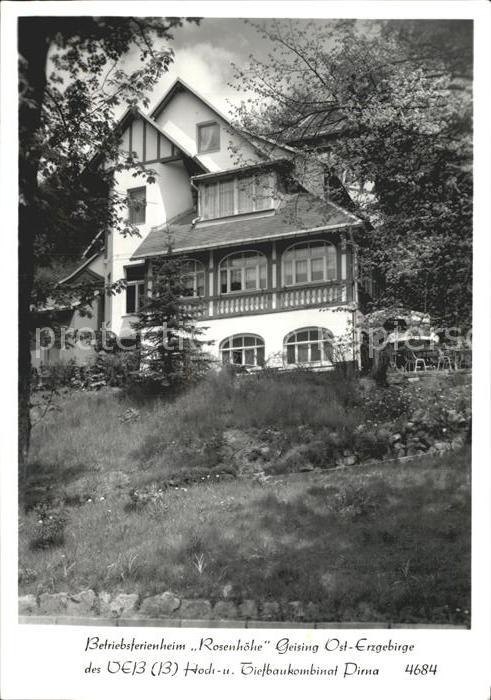 Geising Erzgebirge Betriebsferienheim Rosenhöhe des VEB Ho