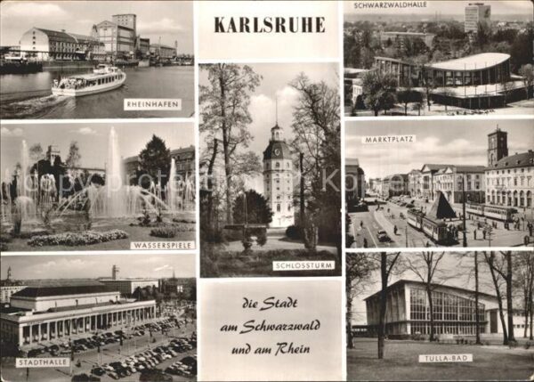 Karlsruhe Baden Rheinhafen Wasserspiele Schlossturm Tul
