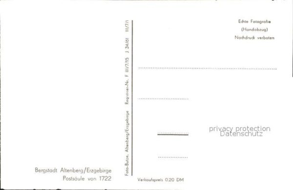 Altenberg Erzgebirge Postsäule – Bild 2