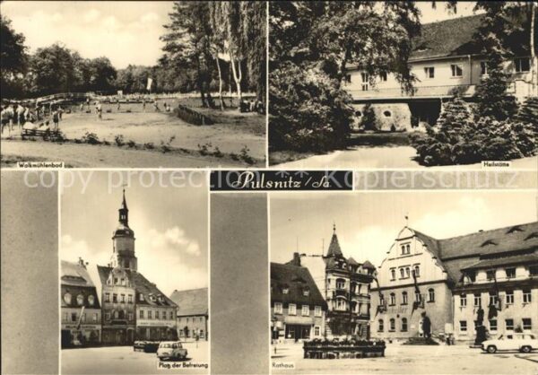 Pulsnitz Sachsen Walkmühlenbad Heilstätte Rathaus Platz
