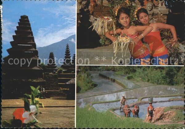 Bali Indonesien Pagoden Tänzerinnen Bauern
