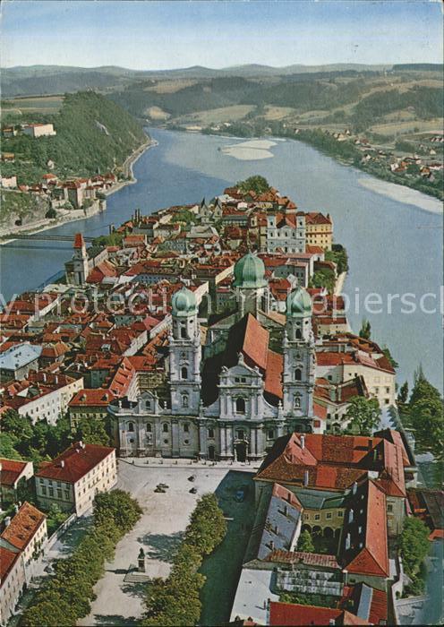 Passau Fliegeraufnahme Dom Alststadt Dreiflüss