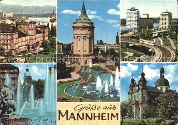Mannheim Schloß Wasserturm Hafen Friedrichsplatz