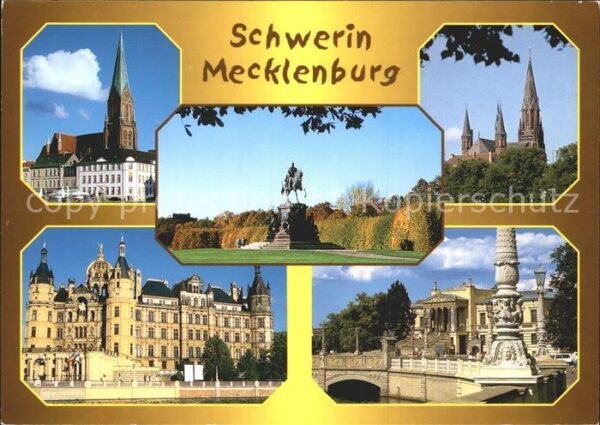 Schwerin Mecklenburg Dom Schlossgarten Denkmal Paulskirche S