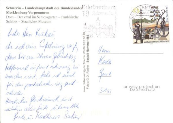 Schwerin Mecklenburg Dom Schlossgarten Denkmal Paulskirche S – Bild 2