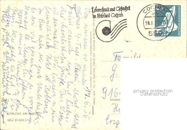 Koblenz Rhein Fliegeraufnahme mit Burgen Deutsches Ec – Bild 2