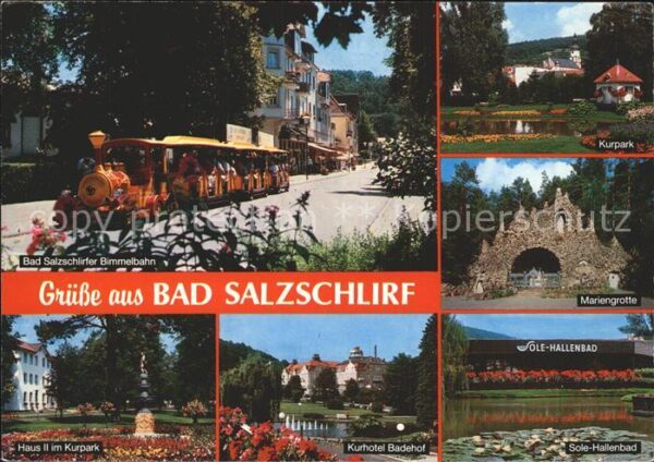 Bad Salzschlirf Kurpark Bimmelbahn Mariengrotte Kurhote