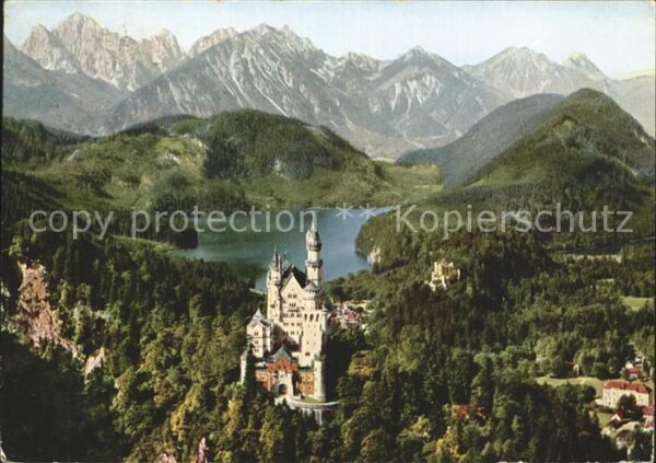 Hohenschwangau Fliegeraufnahme Königsschloß Neuschwans