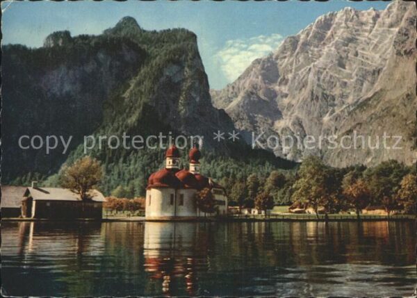 Berchtesgaden St. Bartholomä mit Hachelköpfen und Wat