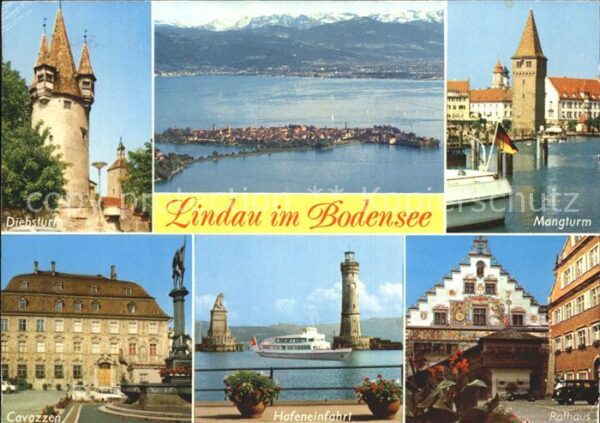 Lindau Bodensee Mangturm Diebstrum Fliegeraufnahme Cava