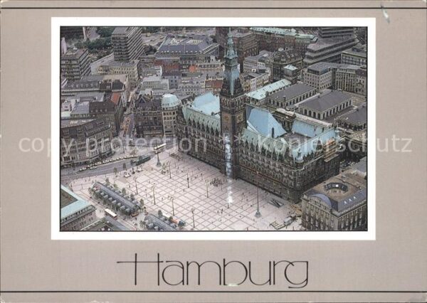 Hamburg Fliegeraufnahme Rathausmarkt