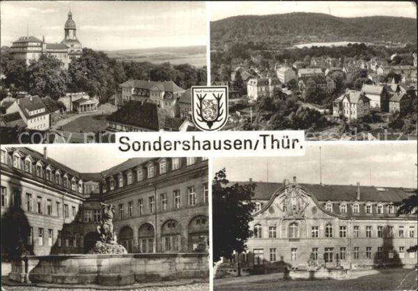 Sondershausen Thueringen Marktplatz Hainleite Schlosshof Brunnen